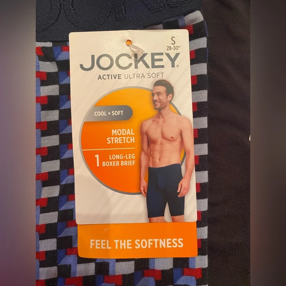 JOCKEY 2 PAIR‎ LONG LEG BOXER BRIEFS ACTIVE ULTRA SOFT MODAL STRETCH SMALL 28-30